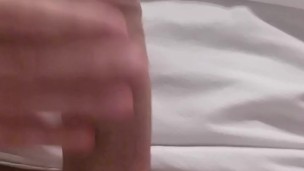 Horny guy stroking his cock multiple cumshots