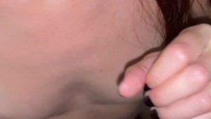 I suck his cock and make him fill my face with his delicious cum